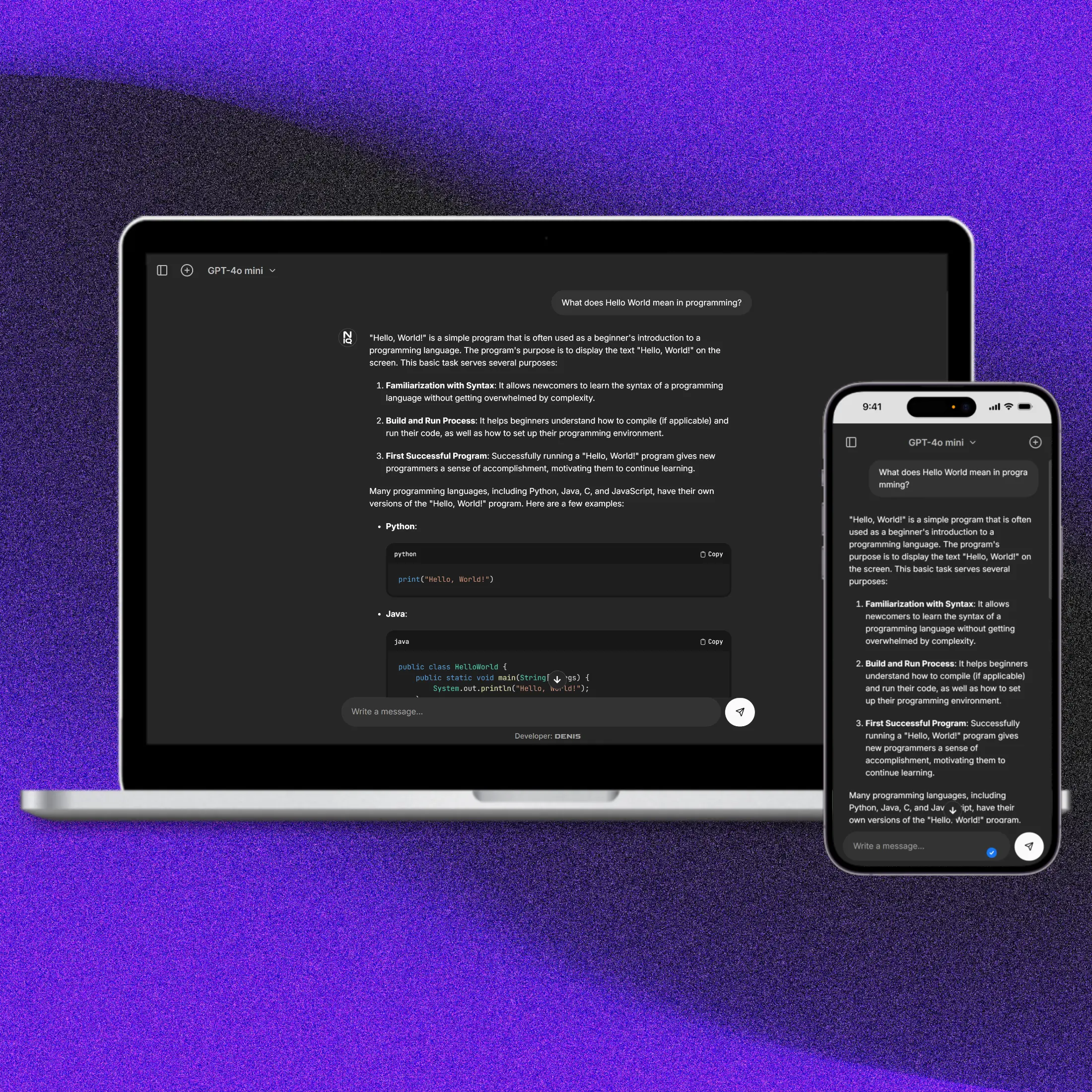 NetIQ - AI Chat laptop and phone